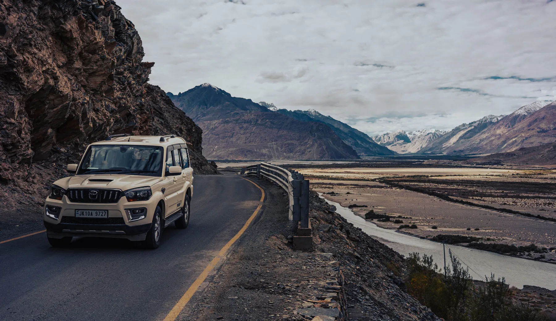 Representative taxi on scenic road